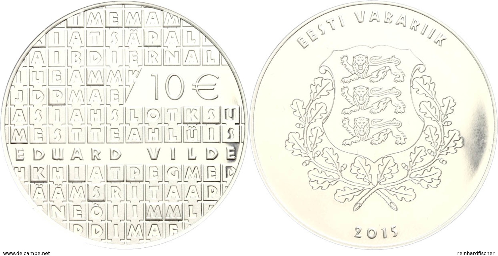 10 Euro, 2015, Eduward Vilde, Im Etui Mit OVP Und Zertifikat, PP. Auflage Nur 5.000 Stück.  PP - Estland