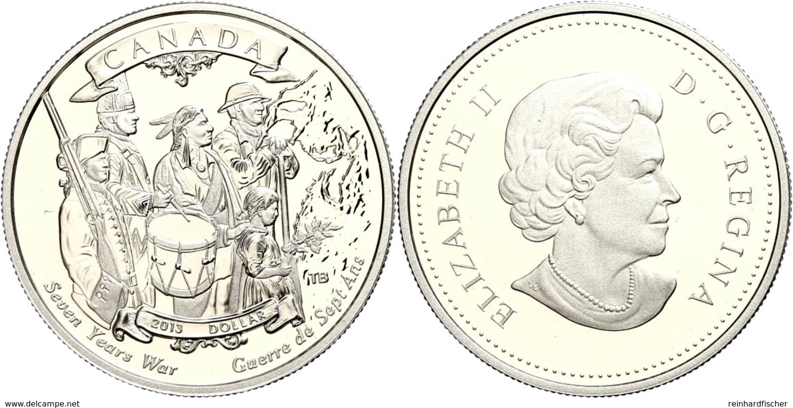 1 Dollar, 2013, 250 Jahre Ende Des 7-jährigen Krieges, Im Etui Mit OVP Und Zertifikat, PP. Auflage Nur 10.000 Stück.  PP - Canada