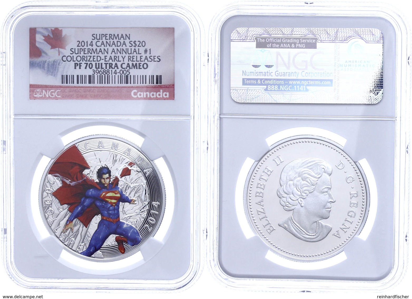 20 Dollars, 2015, Superman Annual #1, In Slab Der NGC Mit Der Bewertung PF 70 Ultra Cameo, Colorized Early Releases, Fla - Canada