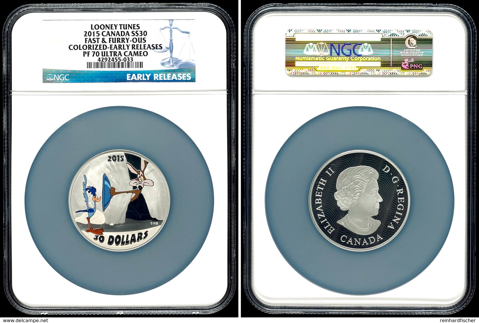 30 Dollars, 2015, Looney Tunes-Fast & Furry-Ous, In Slab Der NGC Mit Der Bewertung PF70 Ultra Cameo, Colorized Early Rel - Canada