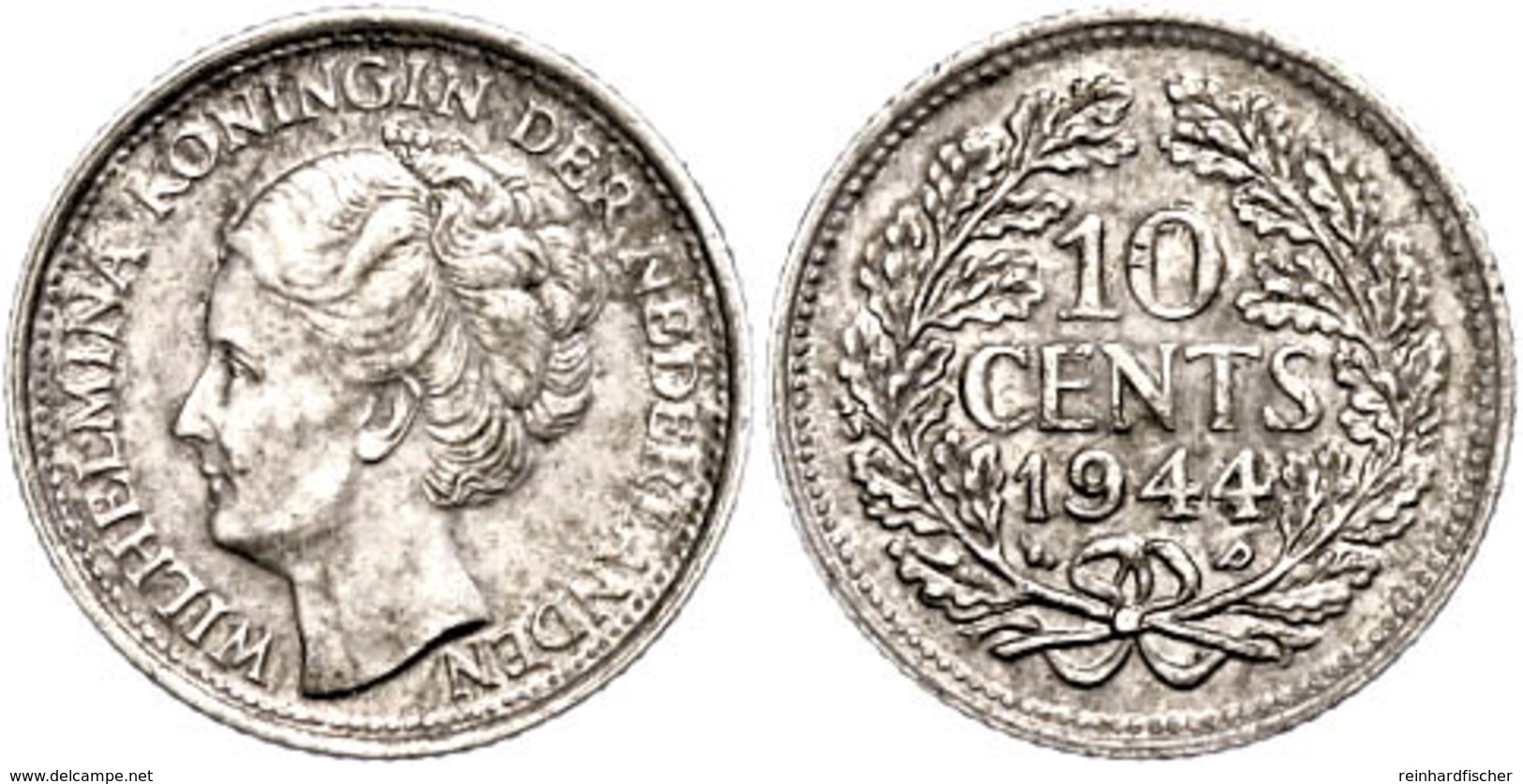 10 Cent, 1944, P, Wilhelmina, Schulman 1059, Vz.  Vz - Andere & Zonder Classificatie