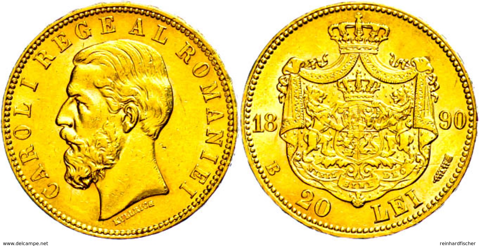 20 Lei, Gold, 1890, Karl I., Fb. 3, Vz.  Vz - Roemenië