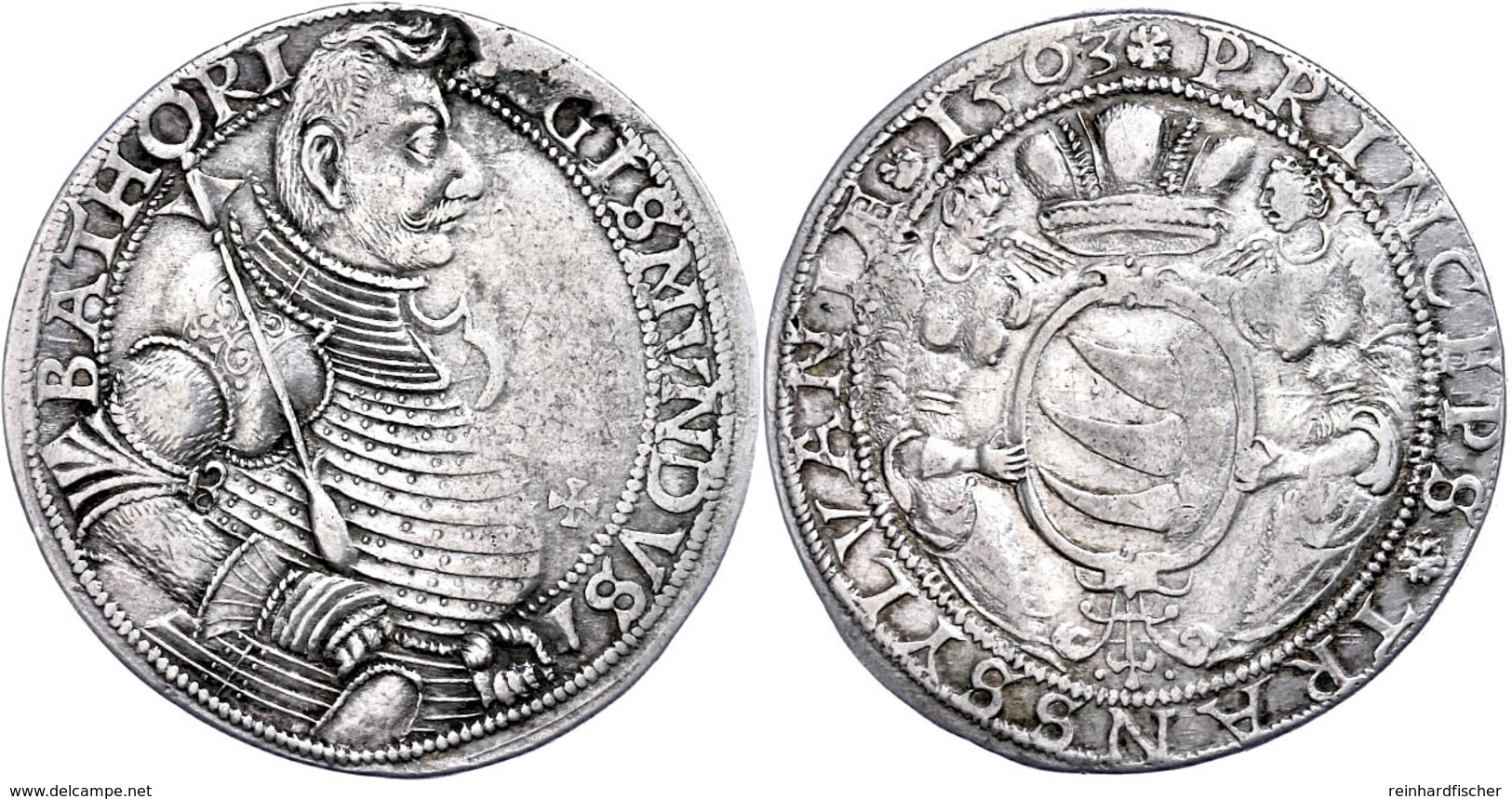 Siebenbürgen, Taler, 1593, Sigismund Bathori, Dav. 8803, Ss-vz.  Ss-vz - Hongarije