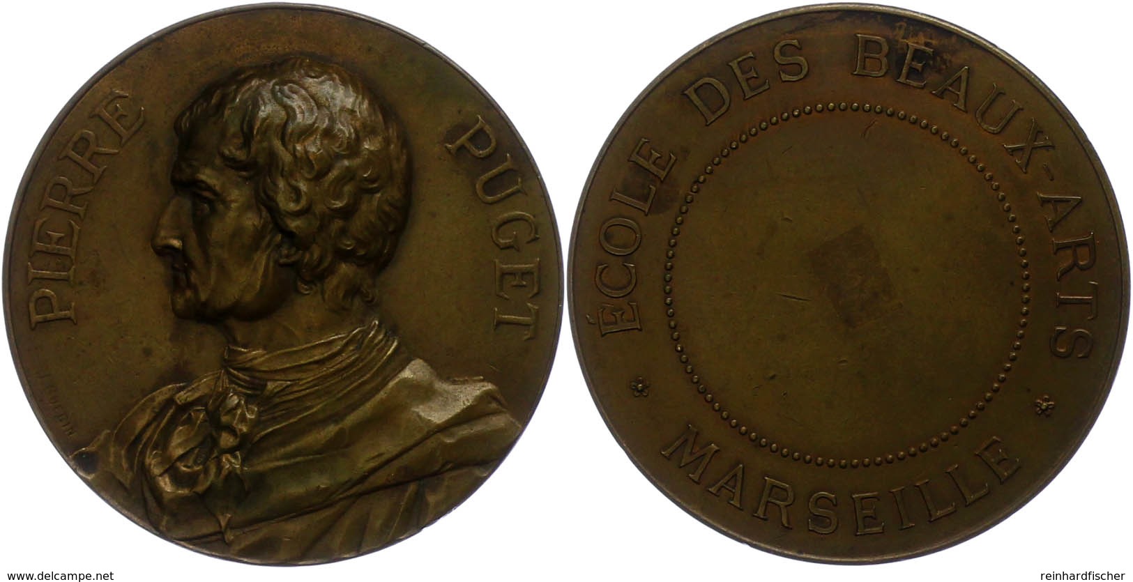 Frankreich, Bronzemedaille (Dm. Ca. 50,05mm, Ca. 61,16g), O. J., Auf Pierre Puget. Av: Brustbild Nach Links. Rev: Umschr - Andere & Zonder Classificatie