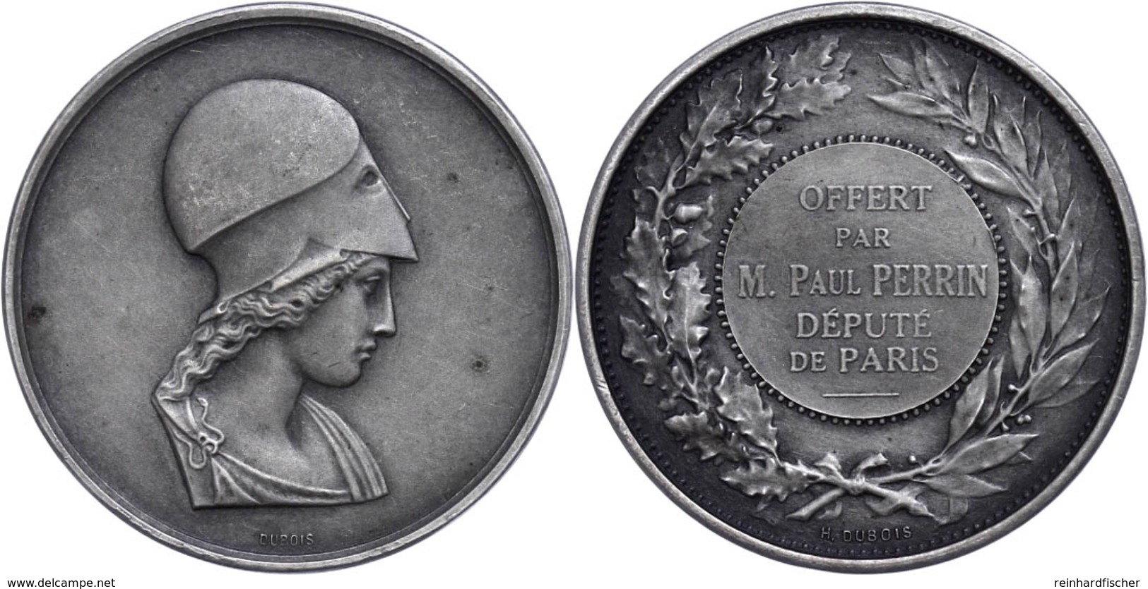 Frankreich, Versilberte Bronzemedaille (Dm. Ca. 34mm, Ca. 21,36g), O.J., Von H. Dubois. Av: Antike Büste Nach Rechts, Da - Andere & Zonder Classificatie