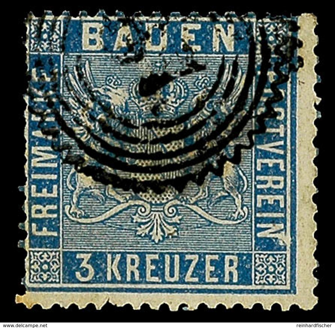 3 Kreuzer Lebhaftpreußischblau, Gestempeltes Kabinettstück, Mi. 90.-, Katalog: 10a O - Other & Unclassified