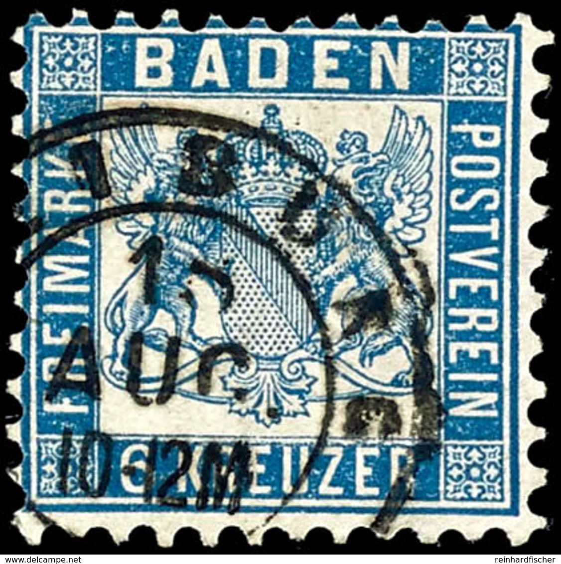 6 Kr. Wappen Preußischblau, Zentrisch Gestempelt K2 "FREIBURG 18. AUG.", Tadellose Erhaltung, Kabinett, Doppelt Gepr. Br - Andere & Zonder Classificatie