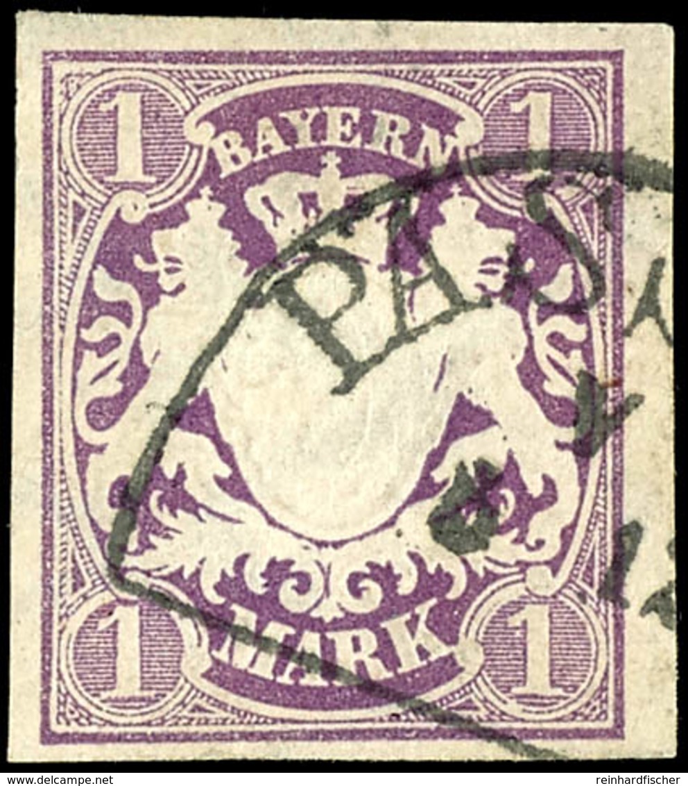 1 M. Wappen Violett, Zentrisch Gestempelt HKS "PASSAU 5/12", Allseits Voll- Bis Breitrandig, Tadelloses Kabinettstück, G - Andere & Zonder Classificatie