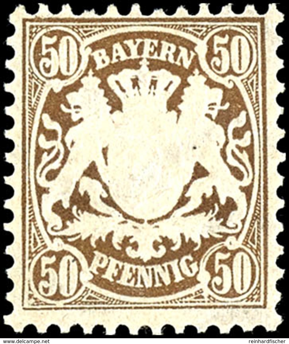 50 Pfg. Dunkelorangebraun, Ungebraucht, Tadellos, Geprüft Sem BPP, Mi. 1.100.-, Katalog: 46 * - Other & Unclassified