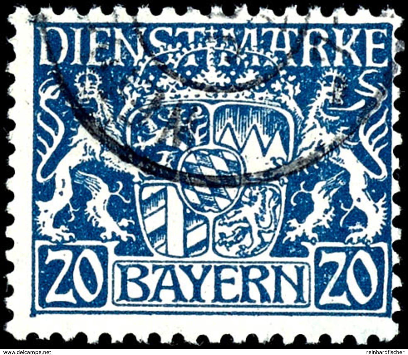 20 Pfg. Dunkelpreußischblau, Papier W, Gestempelt, Geprüft Infla/Helbig BPP, Mi. 180.-, Katalog: 28w O - Other & Unclassified