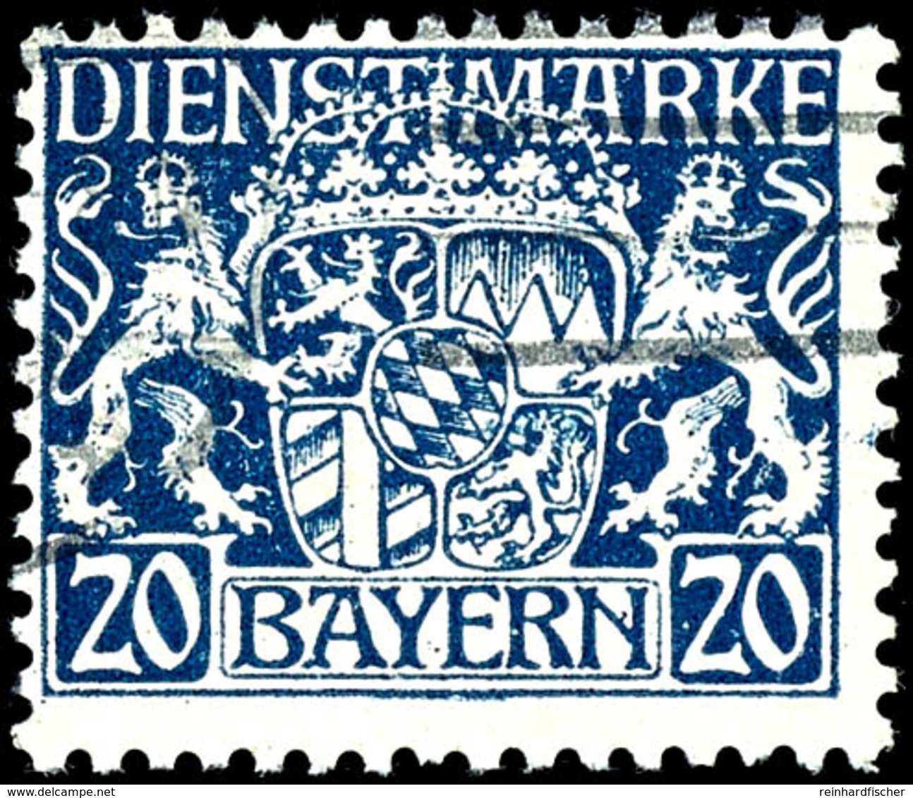 20 Pfg. Dunkelpreußischblau, Gestempelt, Geprüft Infla/Dr. Helbig BPP, Mi. 180.-, Katalog: 28w O - Other & Unclassified