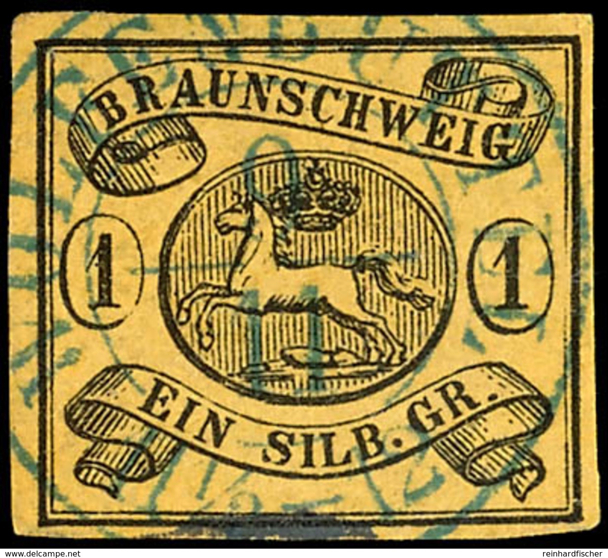 1 Sgr. Mit WZ. "Mundstück Nach Links", Alls. Gut Gerandet Mit Sehr Schön Zentr. K2 WOLFENBÜTTEL, Mi. 100,--, Katalog: 6a - Brunswick