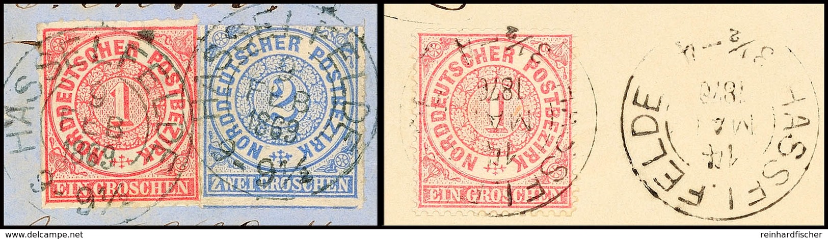 "HASSELFELDE" - K2, Mit Daten Aus 1869 Und 1870 Auf Zwei NDP-Briefstücken, Katalog: NDP4,5,16 BS - Brunswick