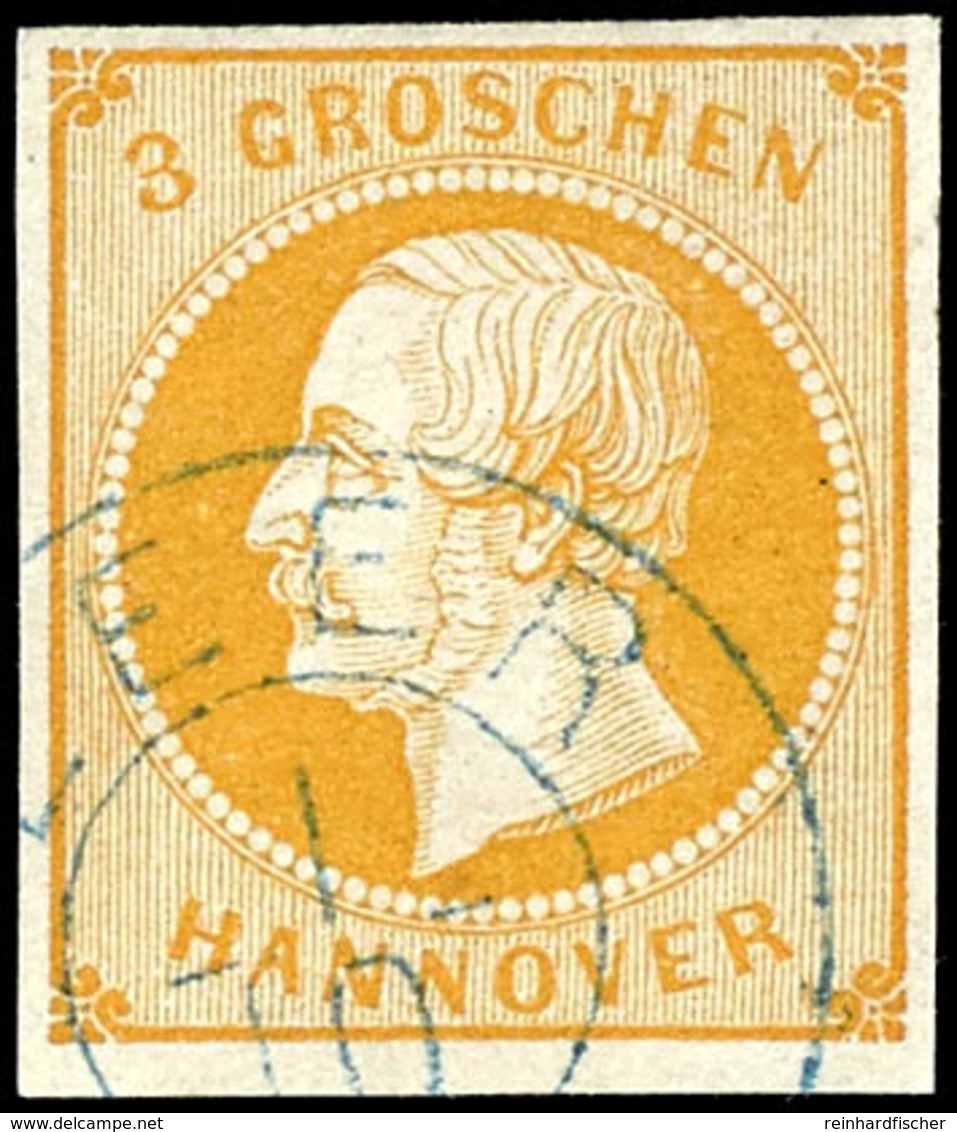 3 Gr. Dunkelorangegelb, Zentrisch Gestempelt K2 "LEER 1/10", Allseits Vollrandig, Farbfrisch, Tadelloses Kabinettstück,  - Hanover