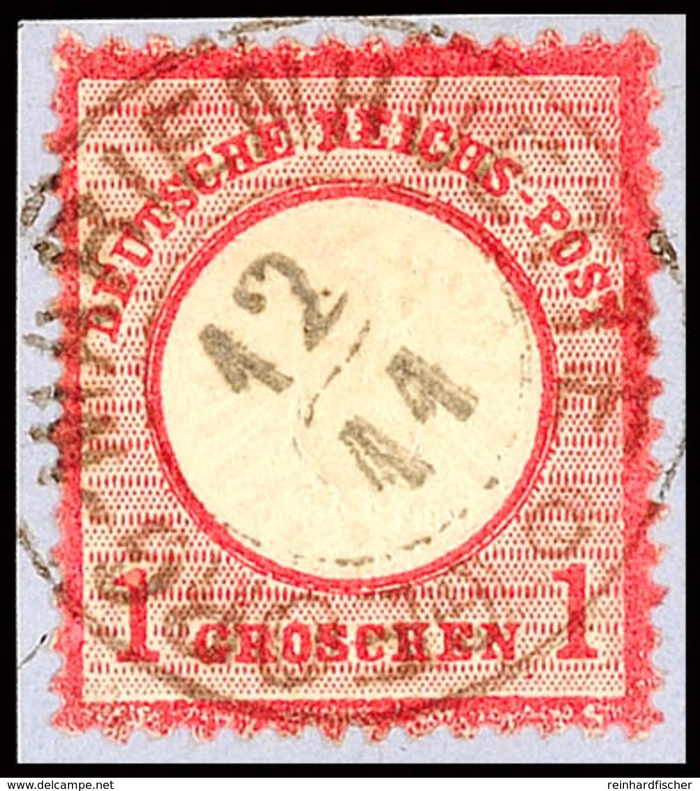 "GEORG-MARIENHUETTE" - K2, Zentrisch Auf Blauem Kabinett-Briefstück DR 1 Gr. Großer Schild, Katalog: DR 19 BS - Hanover