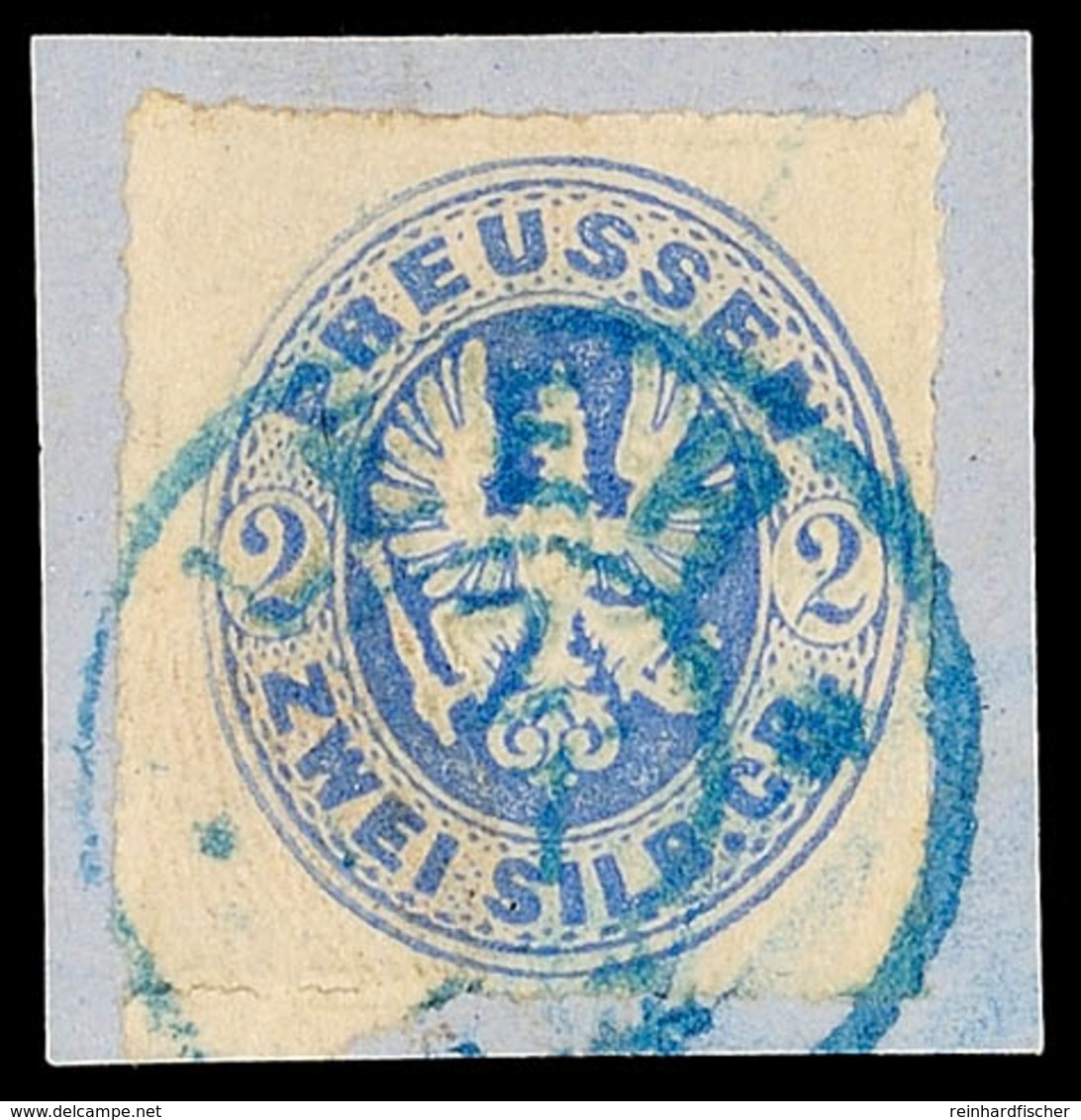 "LEER" - Blauer K2 Zentrisch Und Praktisch Vollständig Auf Briefstück Mit Preussen 2 Sgr. Blau, Katalog: PR 17 BS - Hanover