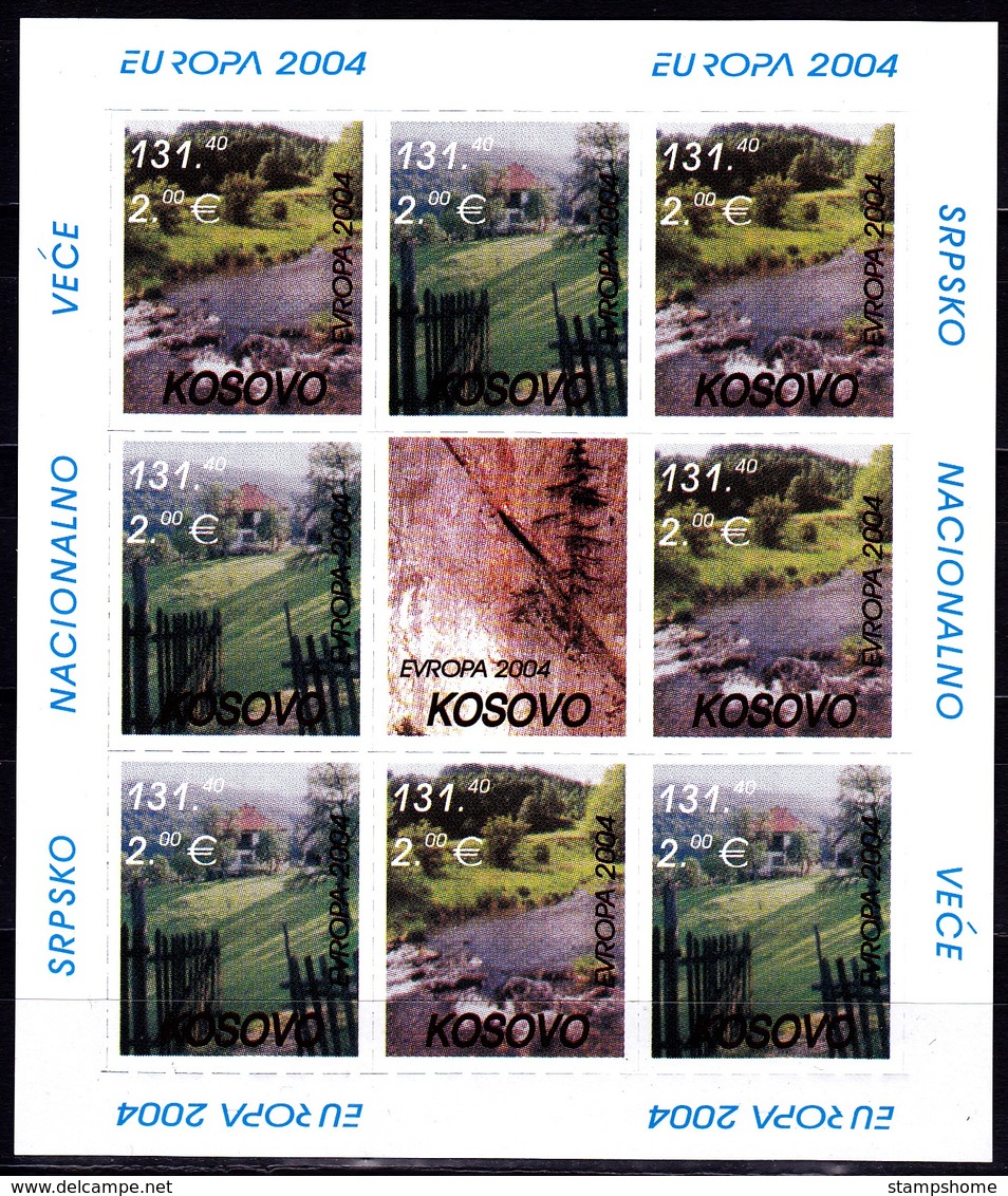 Europa - 2004 - Kosovo - 1.Sheetlet Of 4 Set+1.Label - (Local Issue) ** MNH - 2004