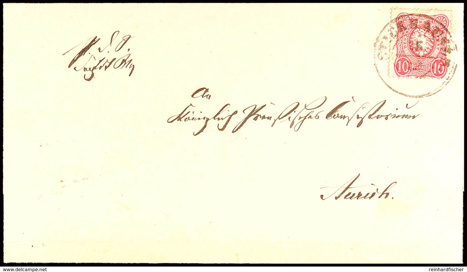 "STICKHAUSEN 25/12 (1875)" - K2, Etwas Unruhig Auf Brief DR 10 Pfg Nach Aurich (Ankstpl), Katalog: DR 33 BF - Hanover