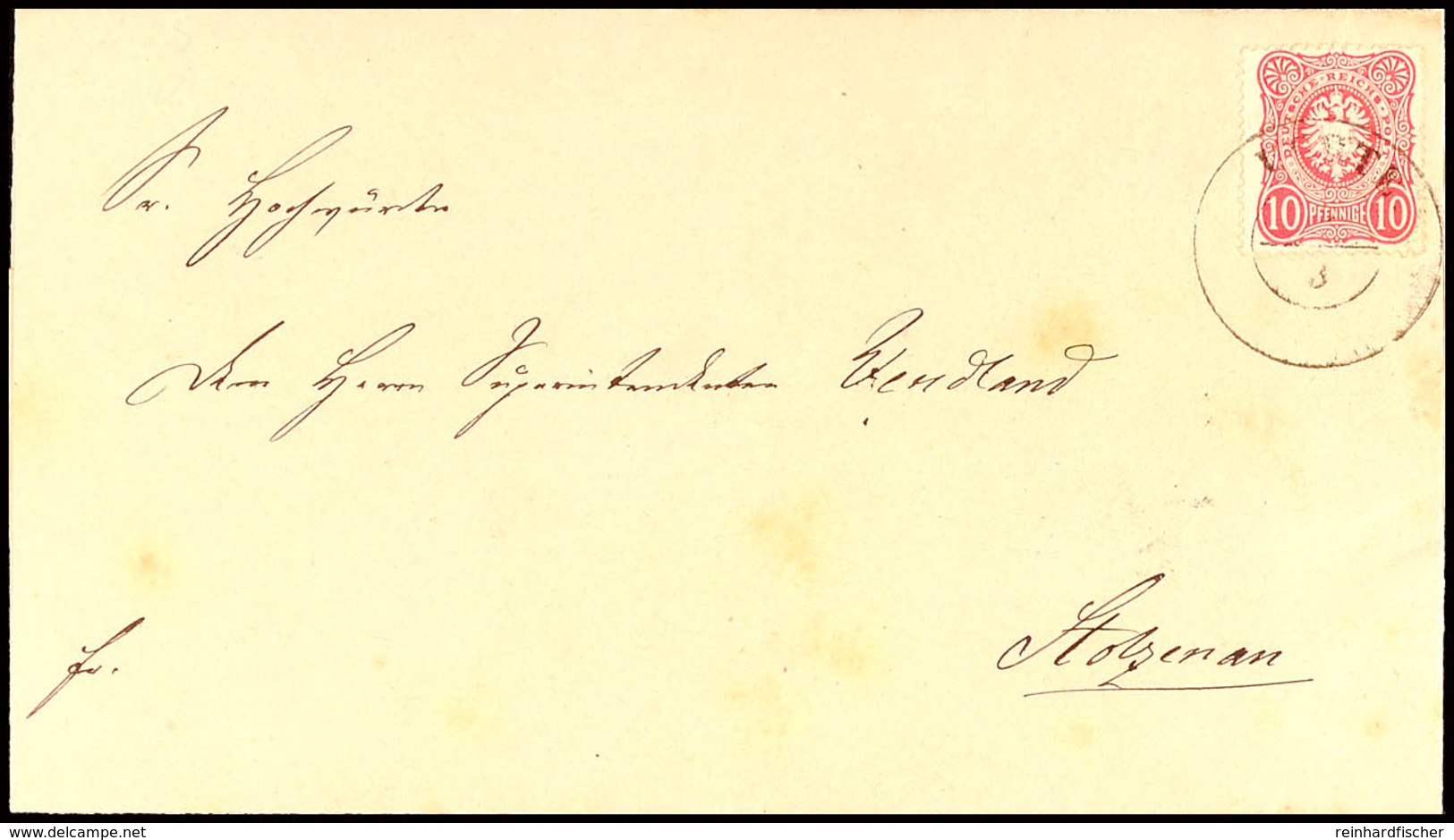 "UCHTE 2/3 (1876)" - K2, Auf Brief DR 10 Pfg Nach Stolzenau (Ankstpl), Minimale Patinaspuren, Katalog: DR 33 BF - Hanover