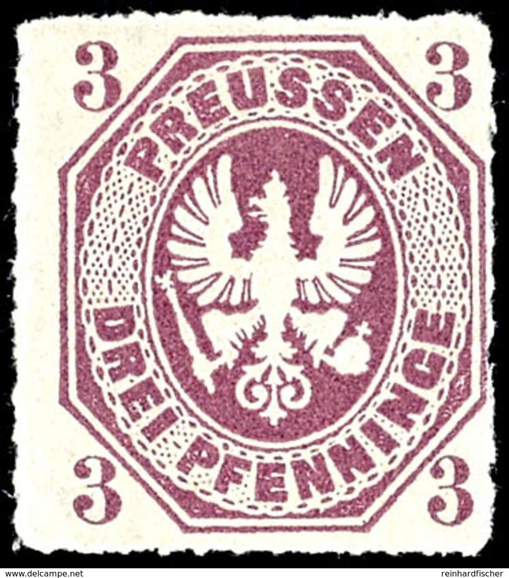 3 Pfennig Rotviolett, Allseits Guter Durchstich, Tadellos Ungebraucht, Mi. 400.-, Katalog: 19b * - Other & Unclassified