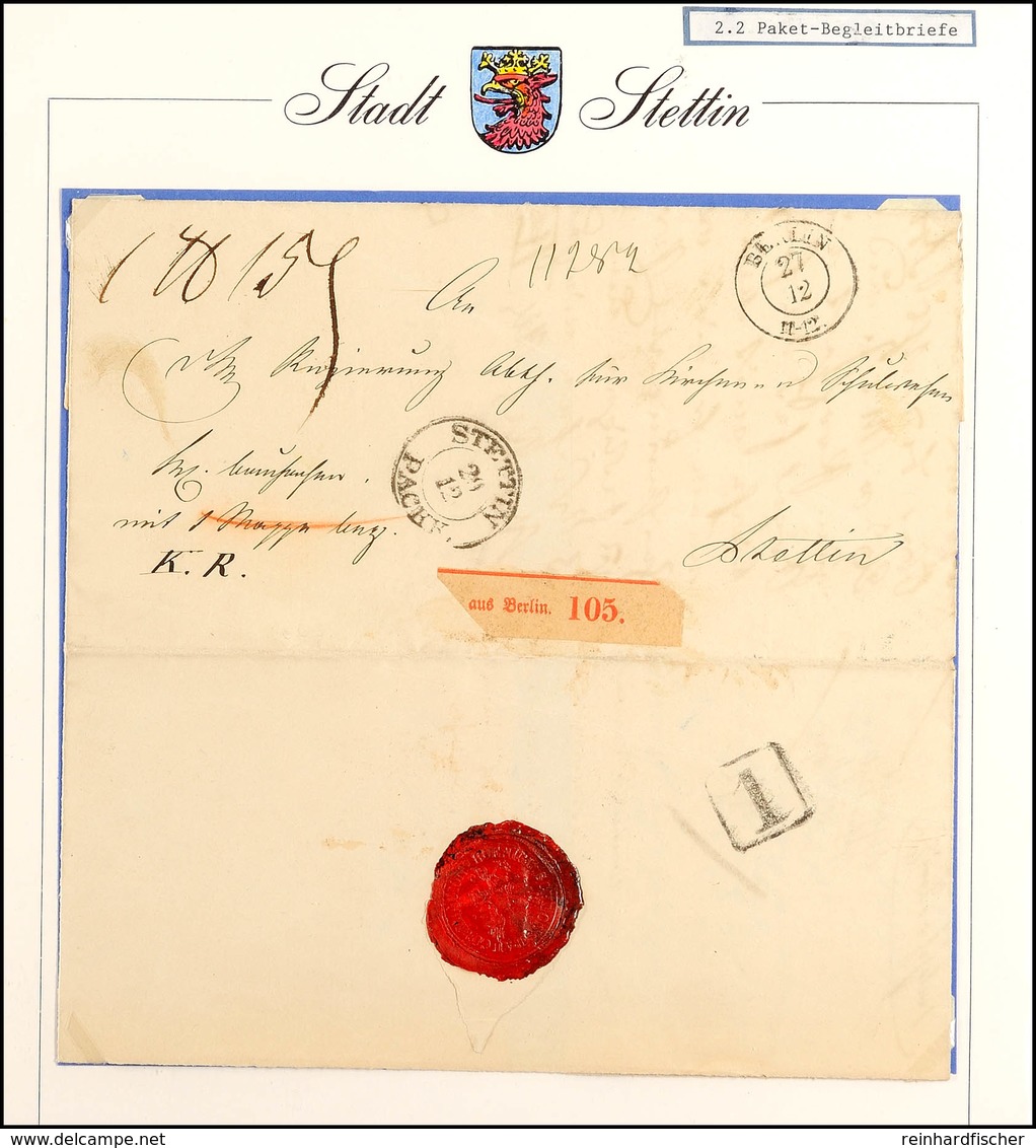 "BERLIN 27 12 (1863)" - K2 Nebst Rücks. Aufgesetztem Rahmenstempel "1", Kennzahl Eines Beamten, Der Die Paketpost Auf Di - Other & Unclassified