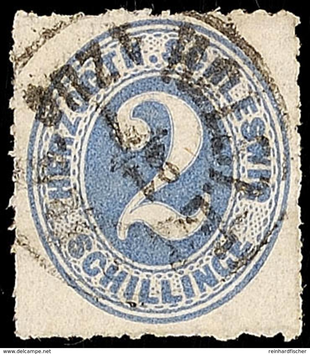 "HOLST.EB.P.SP.B. 1 ZUG 21.7.", Recht Klar Und Fast Komplett Auf  2 S. Grauultramarin Durchstochen, Pracht, Katalog: 16  - Schleswig-Holstein