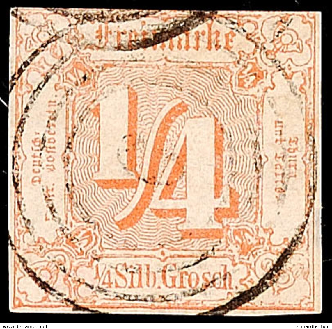 "9" - BOCKENHEIM, Zentrisch Klar Auf 1/4 Sgr. Orange, Kleine Helle Stelle, Geprüft Richter, Katalog: 13 O - Sonstige & Ohne Zuordnung