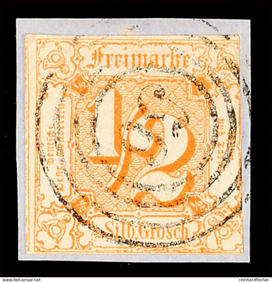 "56" - OLDENDORF, Herrlich Klar Auf Briefstück Mit Farbfrischer, Dreiseitig Vollrandiger 1/2 Sgr. Orange, Katalog: 28 BS - Other & Unclassified