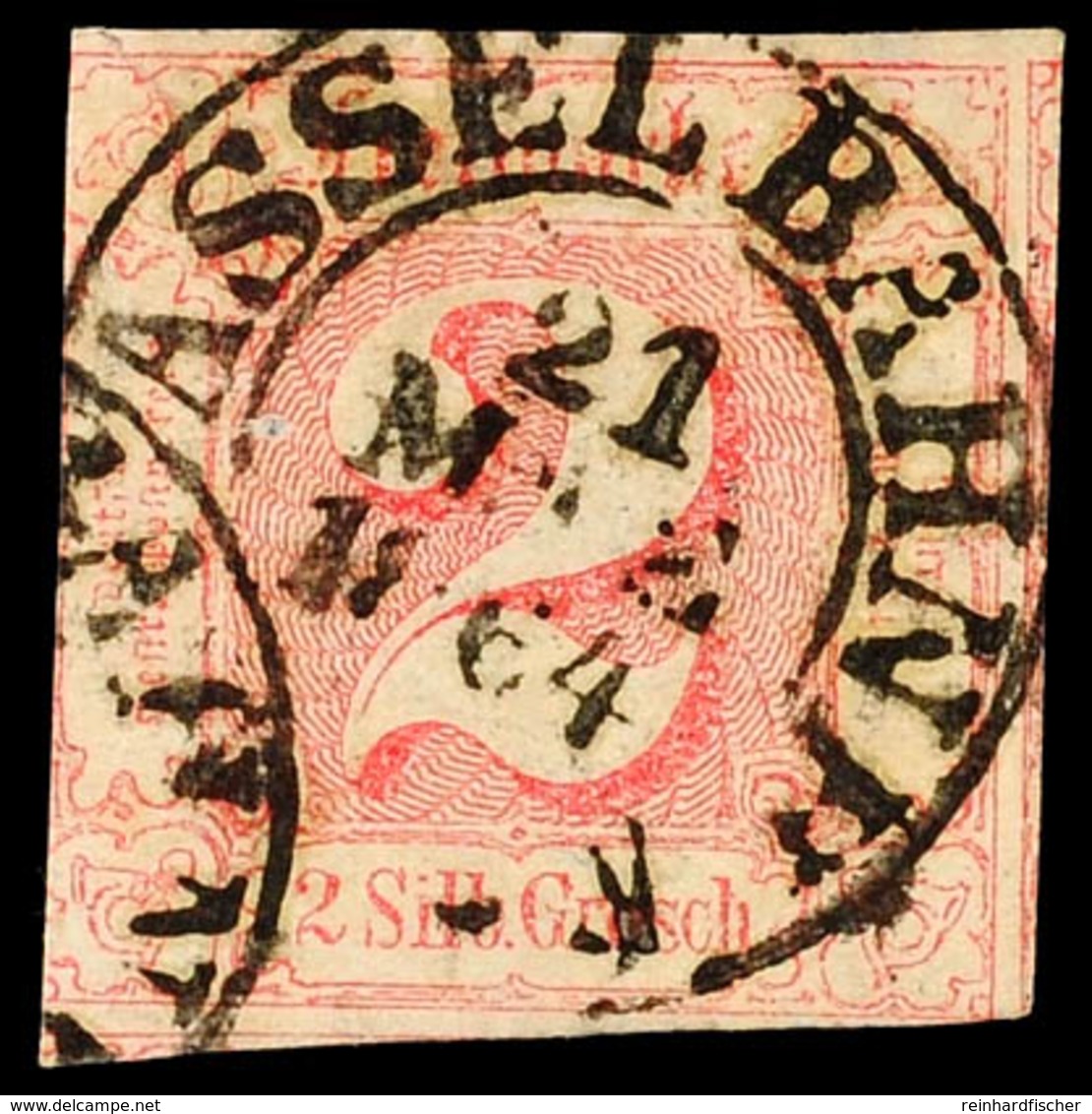 "CASSEL BAHNH. 21 MAE 1864" - K2, Zentrisch Auf 2 Sgr. II.Ausgabe Im Teils überrandigem Taxisschnitt, Links Angeschnitte - Andere & Zonder Classificatie