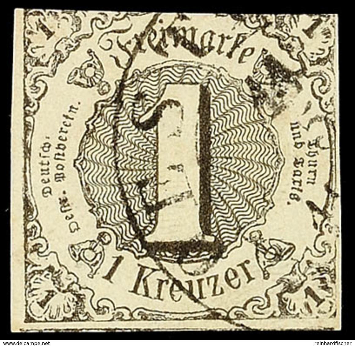 "OESTRICH" - K2 Mit Jahreszahl, Teilabschlag Auf 1 Kr. A. Graugrün Im Dreiseitig Breitrandigem Taxisschnitt, Katalog: 7 - Other & Unclassified