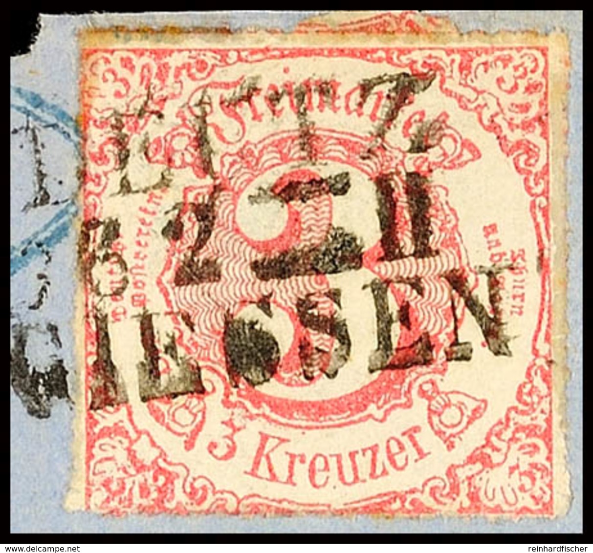 "DEUTZ / 6 2 = II / GIESSEN" - Preußischer Bahnpost-L3, Klar Auf Briefstück 3 Kr. IV.Ausgabe, Katalog: 42 BS - Andere & Zonder Classificatie