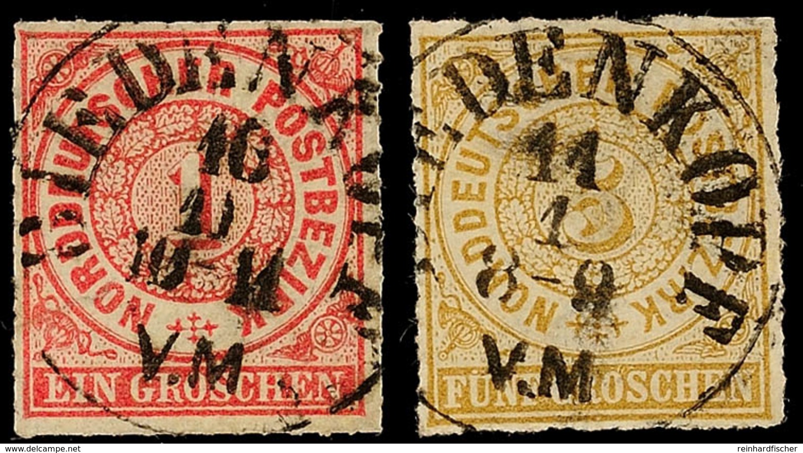 "BIEDENKOPF V.M." - K1, Zentrisch Klar Auf Kabinettstücken NDP 1 U. 5 Gr., Katalog: NDP4,6 O - Andere & Zonder Classificatie