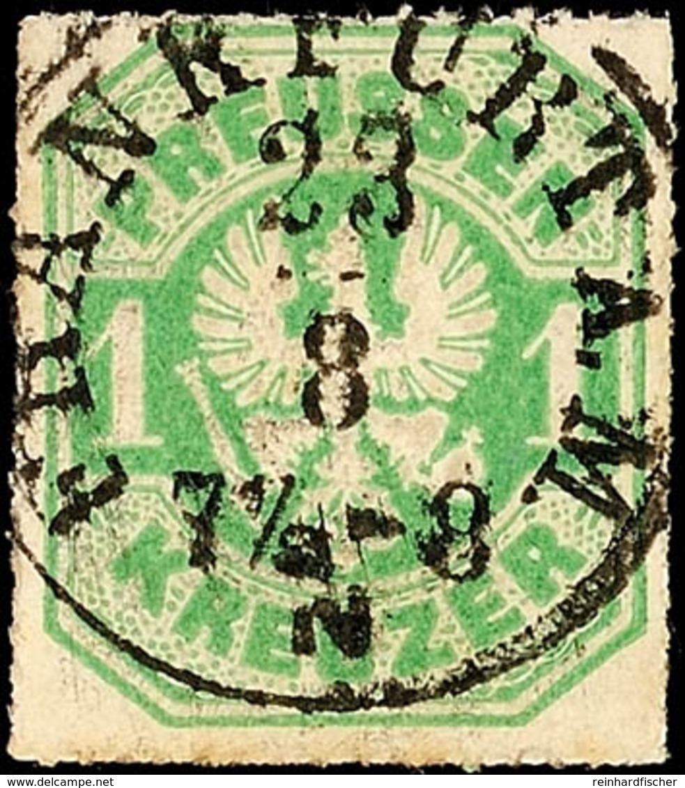"FRANKFURT A.M. 23 8 (1867)" - K1, Haferkamp Type 17 (Feuser 127), Zentrisch Klar Auf Preussen 1 Kr., Kabinett, Katalog: - Andere & Zonder Classificatie