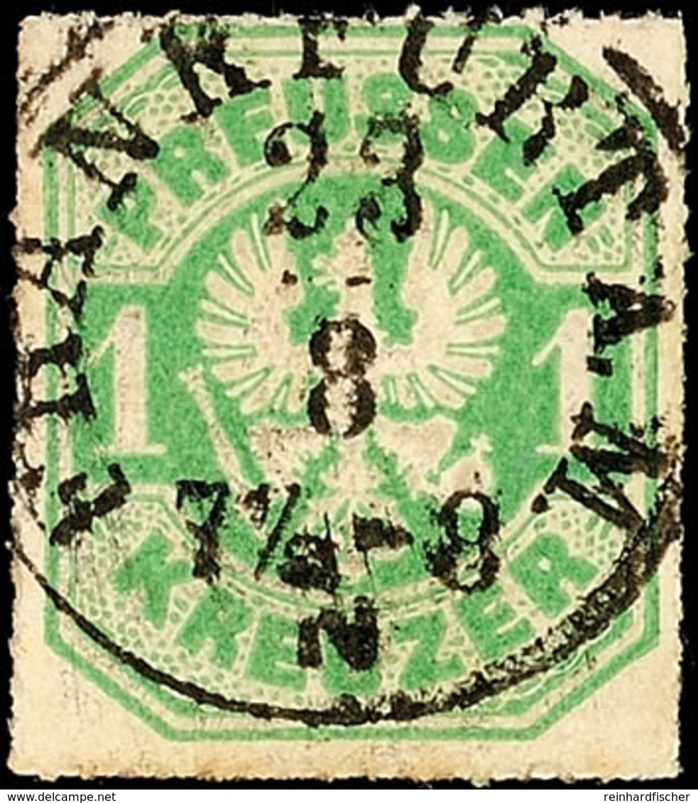 "FRANKFURT A.M. 23 8 (1867)" - K1, Haferkamp Type 17 (Feuser 127), Zentrisch Klar Auf Preussen 1 Kr., Kabinett, Katalog: - Other & Unclassified