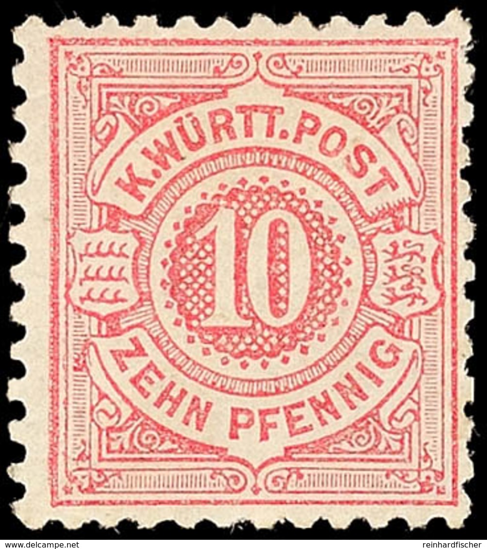 10 Pfg Mittelkarmin, Ungebraucht, Geprüft Heinrich BPP, Mi. 110.-, Katalog: 46a * - Andere & Zonder Classificatie