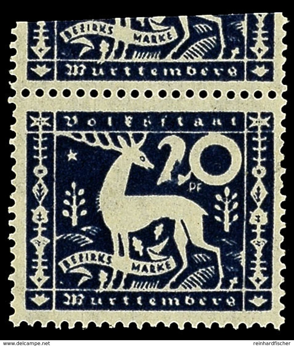 20 Pfg Hirsch Mit Plattenfehler "2 In Der Wertziffer Gebrochen", Postfrisches Kabinettstück, Mi. 60.-, Katalog: 146III * - Other & Unclassified