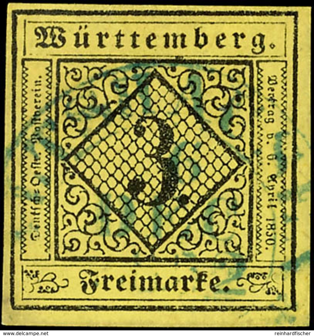 "ALTSHAUSEN 6 DEC. 1852", Blauer Steigbügelstempel, Zentrisch Auf Voll/breitrandigem Kabinettstück 3 Kr., Handbuch 125 P - Other & Unclassified