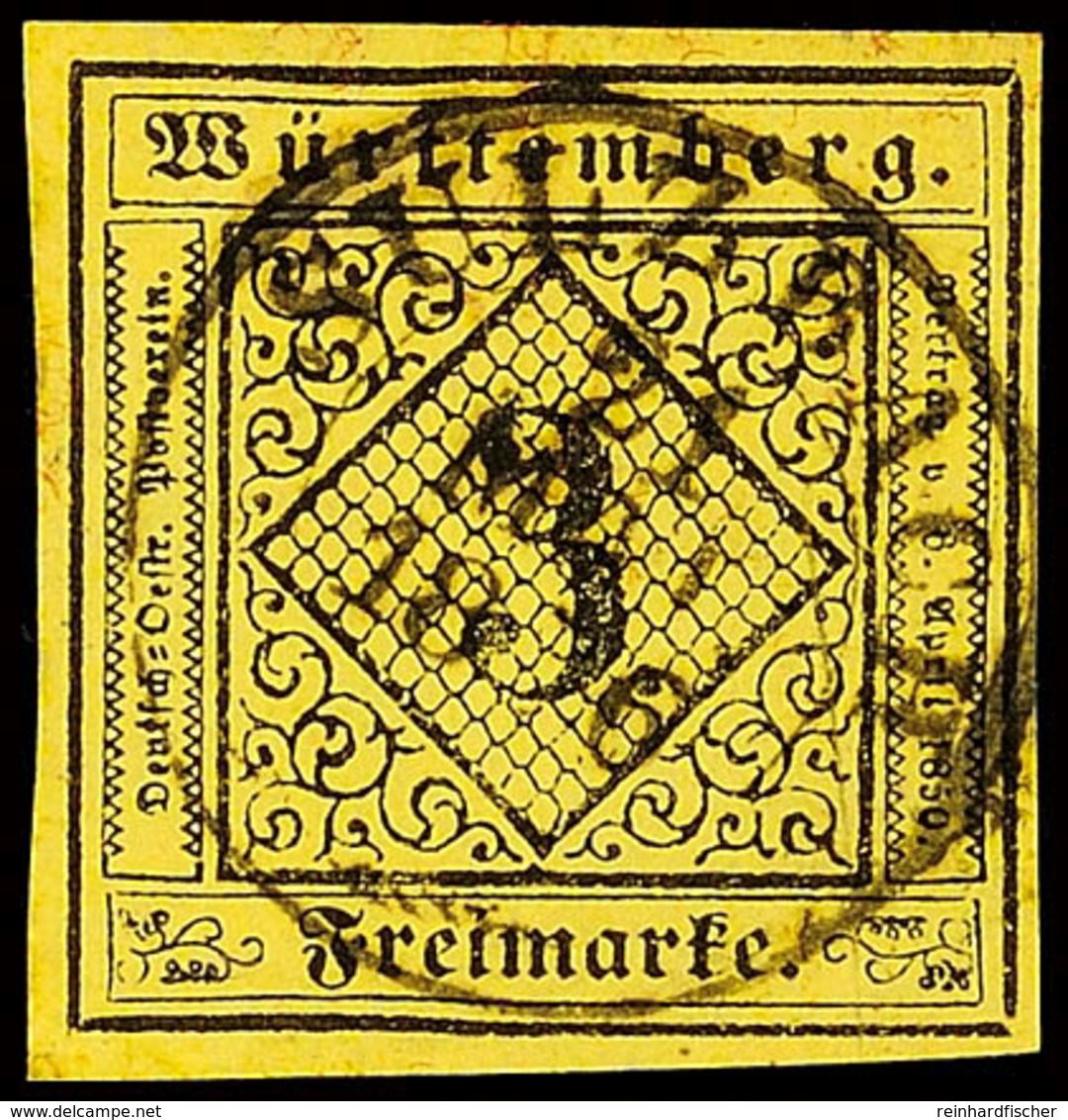 "SULZBACH 21 MAI 1856" - K2, Zentrisch Auf Vollrandigem Kabinettstück 3 Kr., Gepr. Irtenkauf BPP, Katalog: 2aV O - Andere & Zonder Classificatie