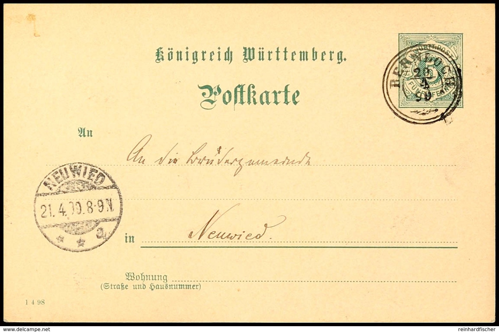 "BERNLOCH 20/4 99" - K3, Auf GS-Postkarte 5 Pfg Nach Neuwied, Katalog: P37 BF - Andere & Zonder Classificatie