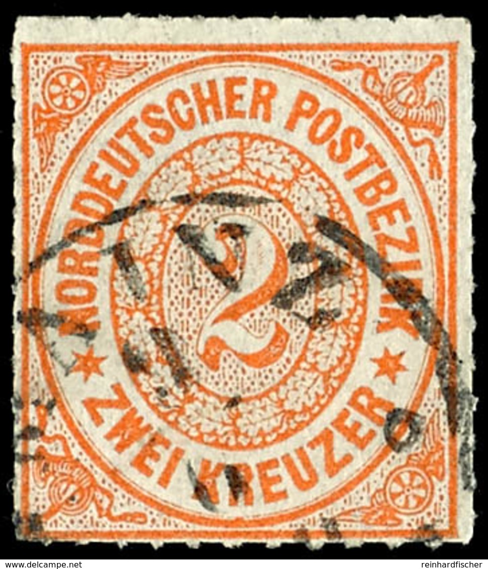 2 Kr. Orange, Farbfrisches Kabinettstück Mit Taxis-K1 "MAINZ", Gepr. H. Krause, Katalog: 8 O - Andere & Zonder Classificatie
