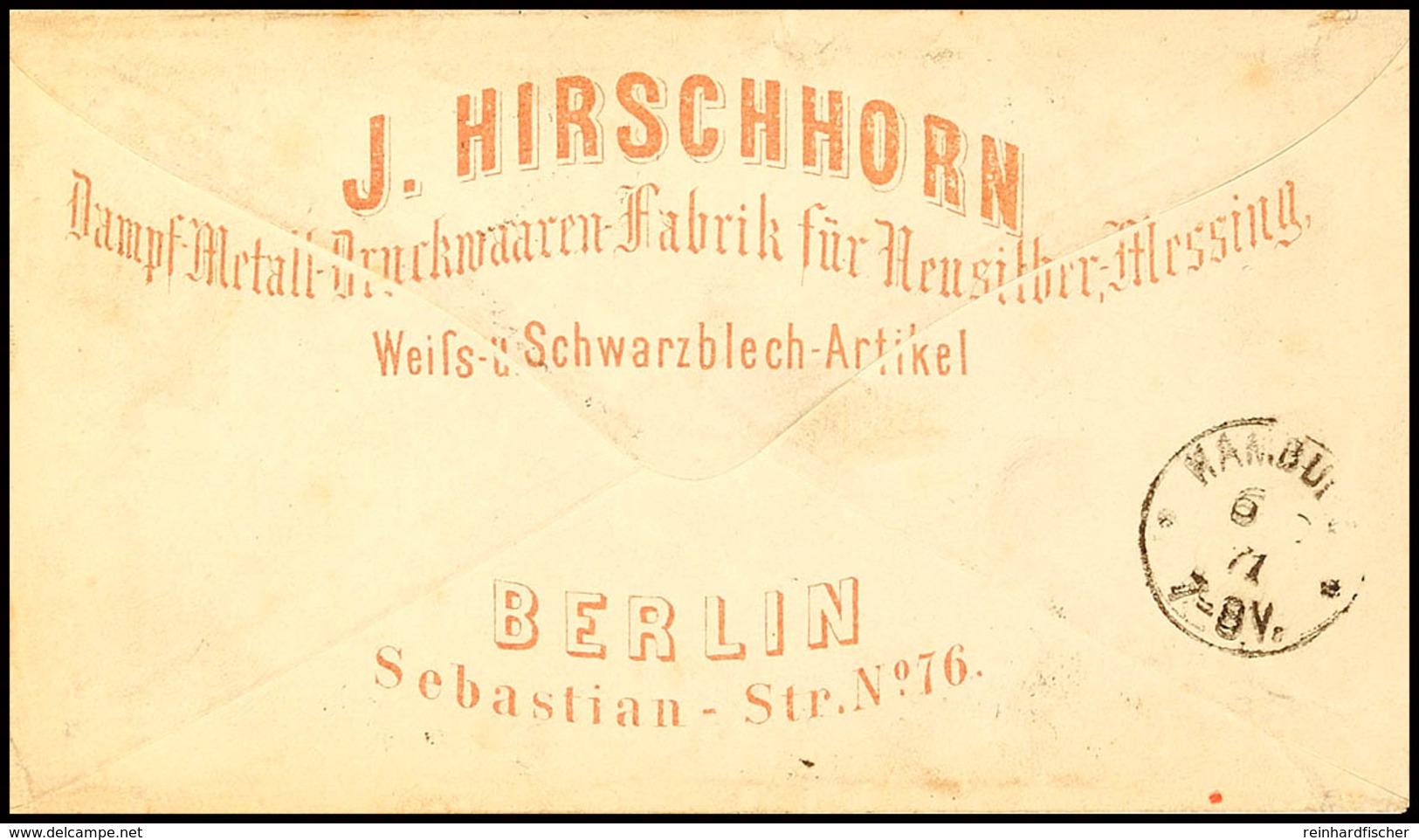 1 Gr. Rosa, Waager. Paar Auf Briefkuvert, Mit K1 "BERLIN P.E.15. 5 8 71" (KBHW 412) Nach Hamburg, Rücks. Firmen-Zudruck  - Other & Unclassified