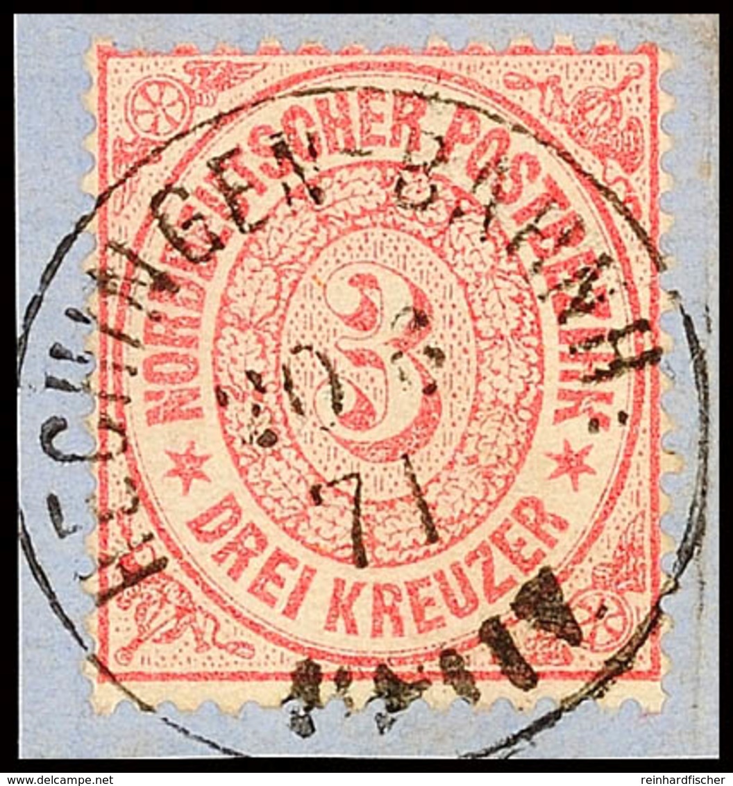 "HECHINGEN-BAHNH: 20 6 71", Ablöser-K1, Vollständiger Abschlag Auf Briefstück 3 Kr., Ein Fehlzahn, Katalog: 21 BS - Andere & Zonder Classificatie