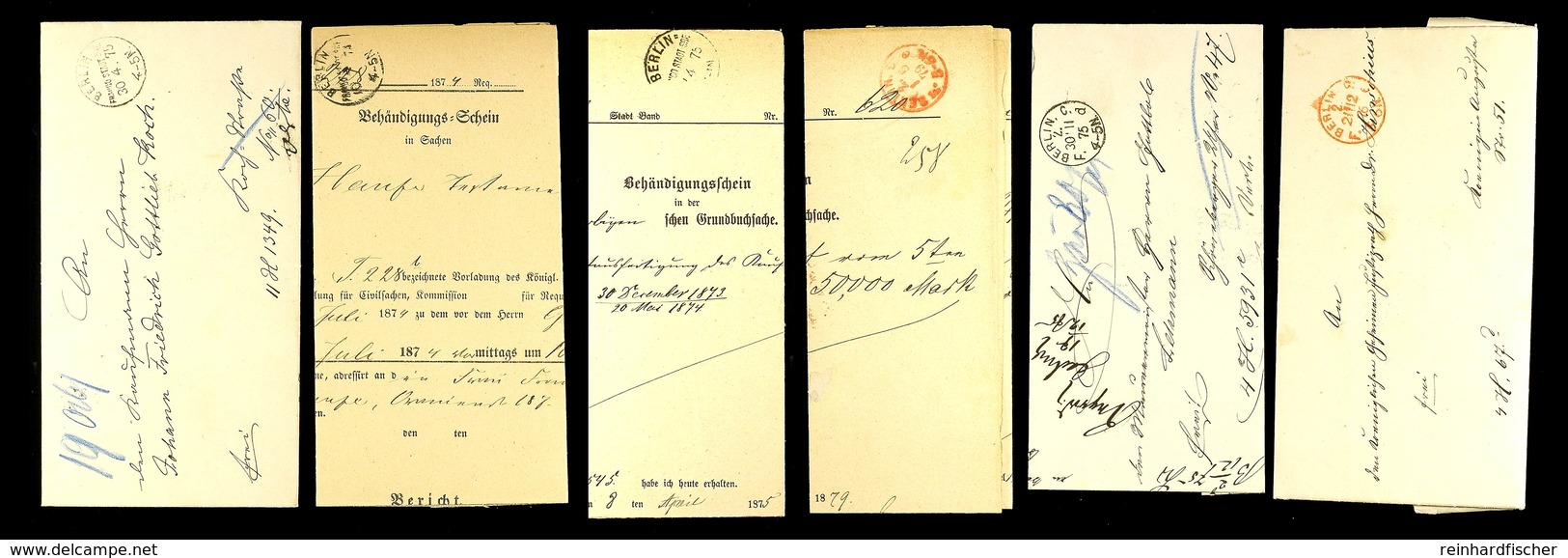 "BERLIN", 1874/77, 6 Ortsbriefe Mit Franco-Stempel Bzw. FRANCO-STADT-BRF-Stempel, Meist Saubere Erhaltung, Dabei Verschi - Andere & Zonder Classificatie