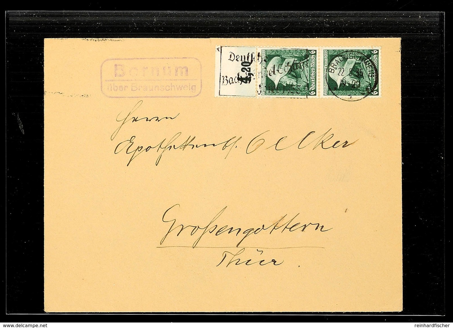 "Bornum / über Braunschweig", Klar Auf Brief 1935 Mit 2x 6 Pfg Heldengedenktag Nach Großengottern  BF - Other & Unclassified