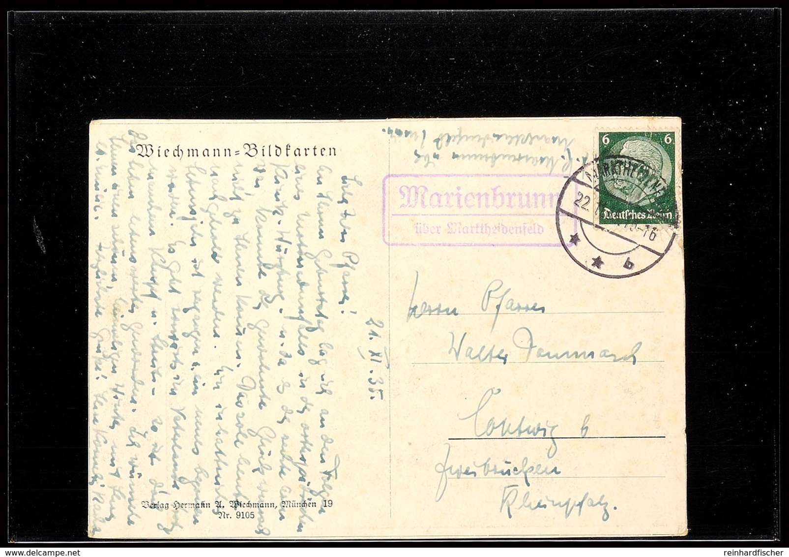 "Marienbrunn / über Marktheidenfeld", Klar Auf Bildpostkarte 1935 Nach Contwig, Kleine Eckbüge  BF - Andere & Zonder Classificatie