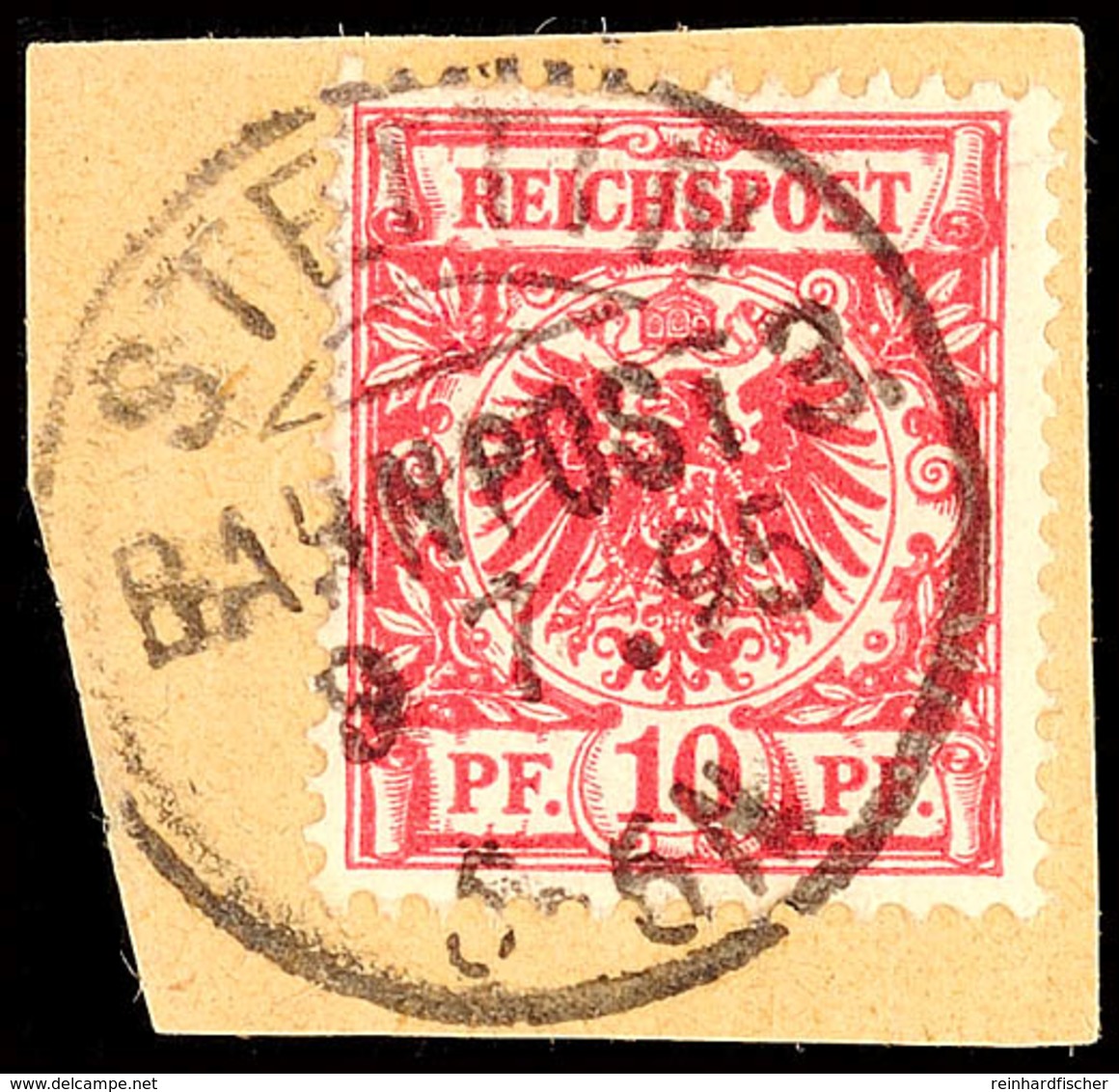 "STETTIN BAHNPOST 3. 9 7.95" - Kreis-Obersegmentstempel, Klar Auf Briefstück 10 Pfg, Katalog: 47 BS - Andere & Zonder Classificatie