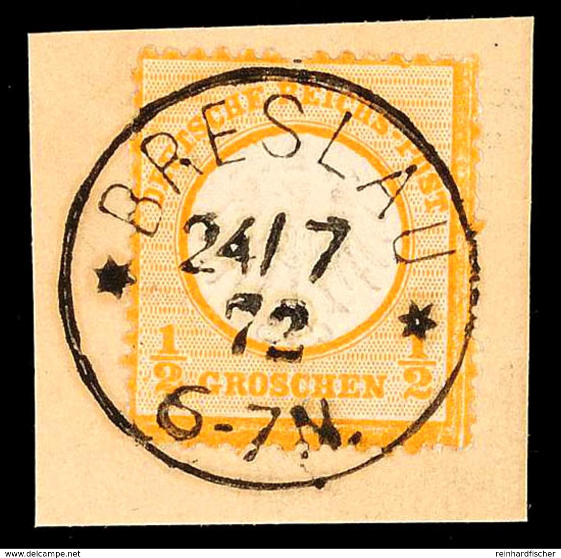 "BRESLAU 24/7 72" - K1 Mit Zwei Sternen, Herrlich Klar Und Vollständig Auf Kabinett-Postkartenabschnitt 1/2 Gr. Kleiner  - Other & Unclassified