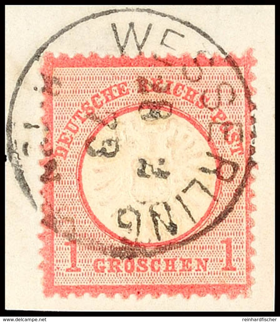 "WESSERLING 28 2 73", Ein Fabrikort Im Kreis Thann/Elsaß, Reichspost-K1 Auf Briefstück 1 Gr. Großer Brustschild, Gepr. K - Other & Unclassified