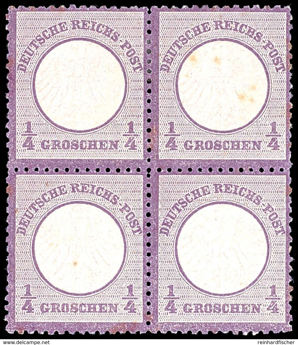 1/4 Groschen Kleiner Schild Grauviolett, Viererblock  -die Beiden Unteren Marken Postfrisch, Die Oberen Zwei Werte Ungeb - Andere & Zonder Classificatie