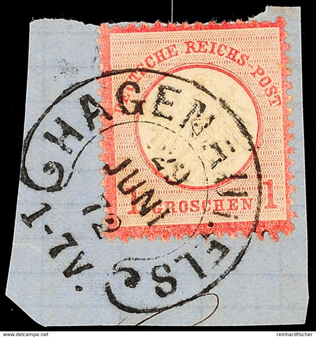 1 Gr. Karmin, Kleiner Schild, Prachtbriefstück Mit Vollem Hufeisenstempel "HAGENAU I. ELS 29 JUNI 72" (Spalink 16, Bewer - Andere & Zonder Classificatie